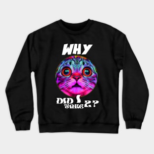 Why did I take two? Bad life decision cat at it again Crewneck Sweatshirt